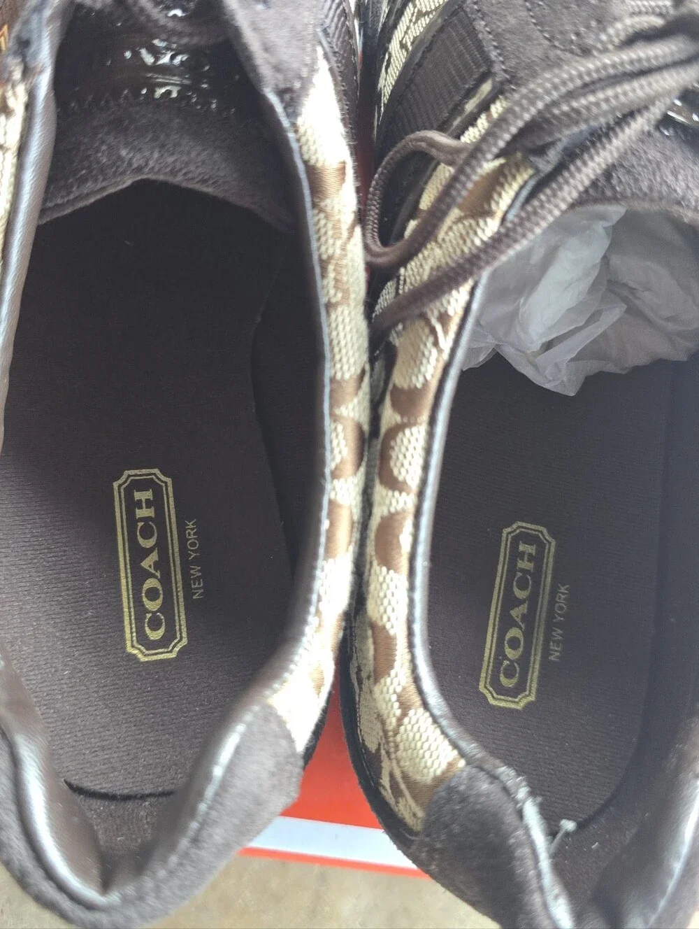 Coach Shoes Womens Size 8 Black Remonna Signature Logo Sneaker w/ Box